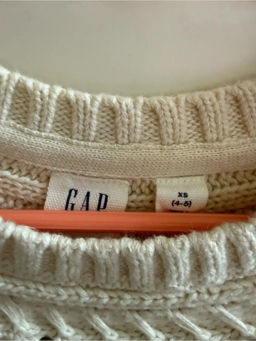 GAP Cream Cable Knit Kids Sequined Sweater